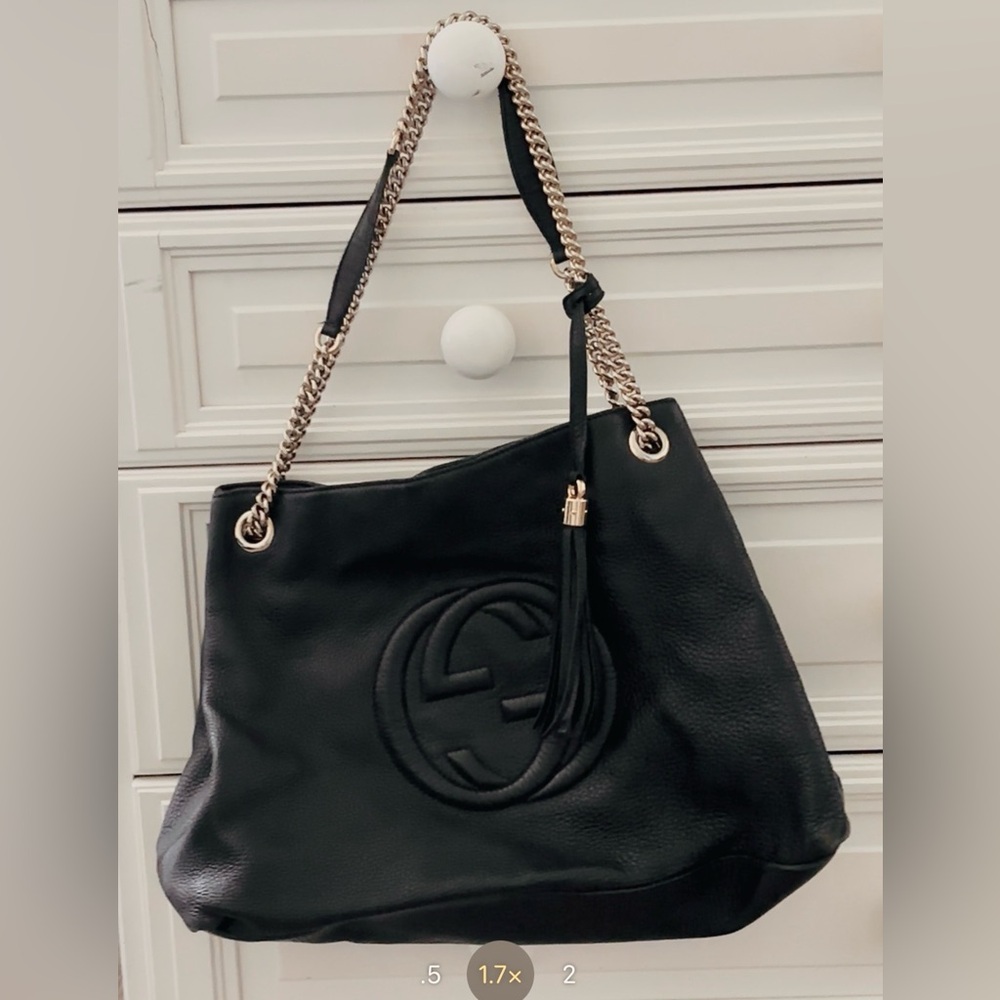 Gucci Black Pebbled Soho Leather Shoulder Bag 
Serial #310806204046 - Picture 4 of 14